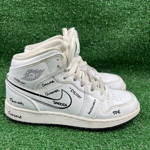 Air Jordan Air Jordan 1‎ Mid GS 'Schematic' DQ1864-100 5.5Y Boys White 2021